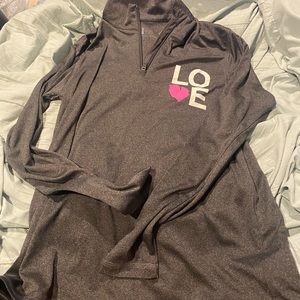 LOVE grey three quarter zip size medium